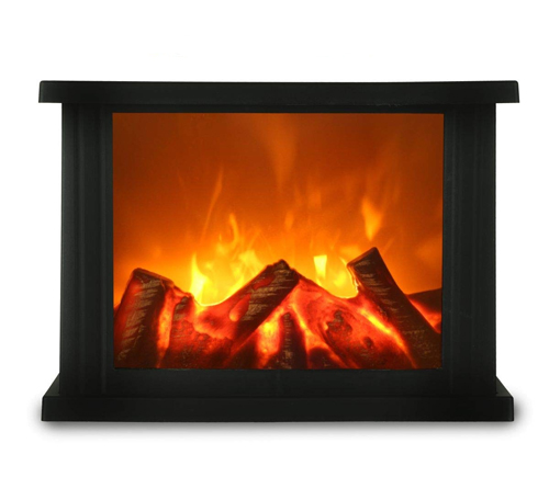 Wooden Look Fireplace with Moving Flames